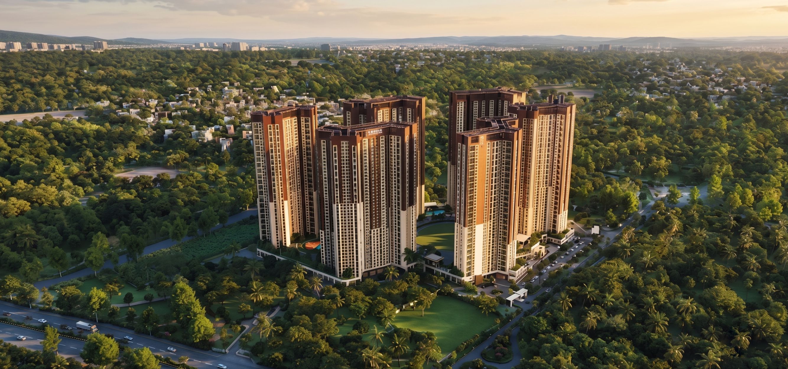 Aerial view of SOBHA One World luxury residences